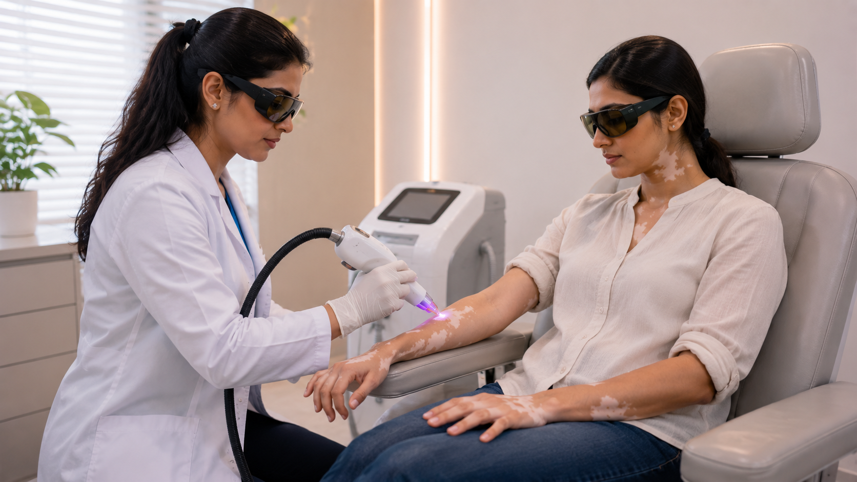 Targeted Excimer Laser 308 support for vitiligo patches