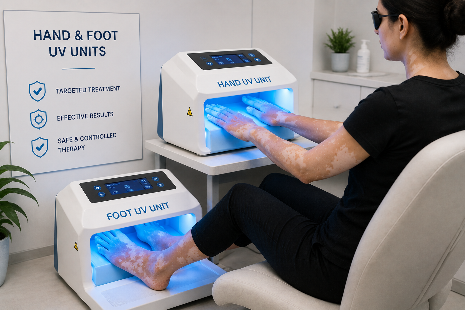 Hand and foot UV phototherapy unit