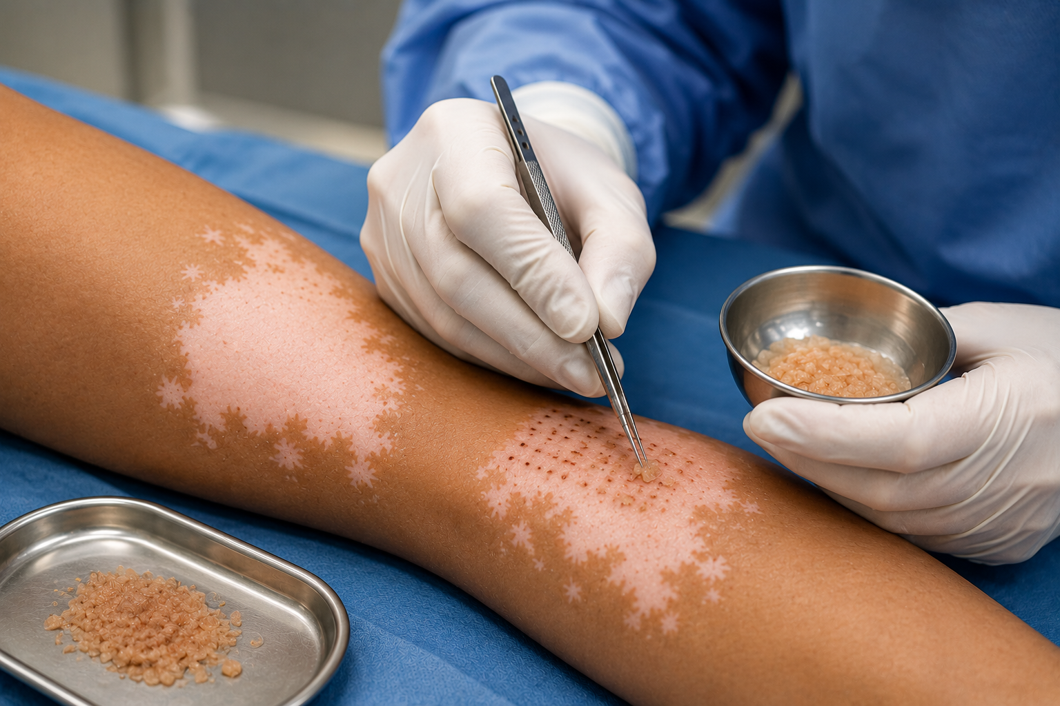 Non-cultured melanocyte transplant care
