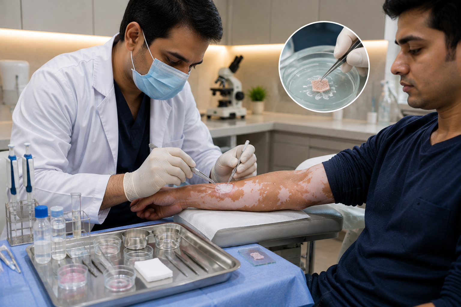 Procedure-based care for stable vitiligo patches